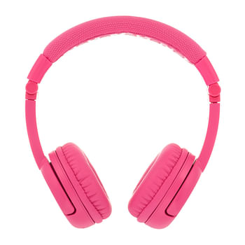 ONANOFF BuddyPhones Play Plus Wireless Bluetooth for Kids | Safe Volume w/ Study Mode 20 Hrs Battery Built-in Mic | Wired or Wireless | Adjustable Foldable for Phone, Tablet, e-Learning - Ro..se Pink