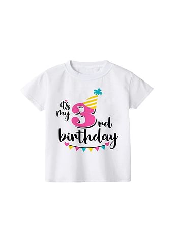 Its My 3rd Birthday Party Boys and Girls Costume Tshirt Memorable Gift Idea Amazing Photoshoot Prop Pink