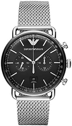 Emporio Armani AR11104 Men's Black Dial Stainless Steel Analog Watch