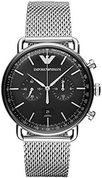 Emporio Armani AR11104 Men's Black Dial Stainless Steel Analog Watch
