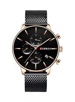 CURREN Men's Chronograph Waterproof Stainless Steel Mesh BAnd Casual Quartz Watch 8339 - 43 mm - Black