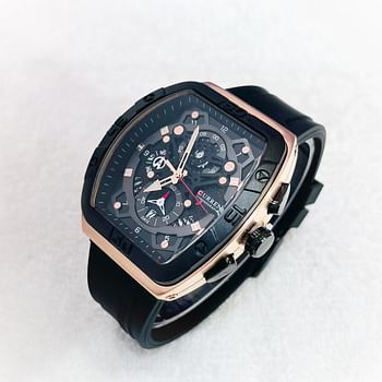 CURREN Men Watch Brand Chronograph Rectangle Wristwatch Fashion Silicone Watches