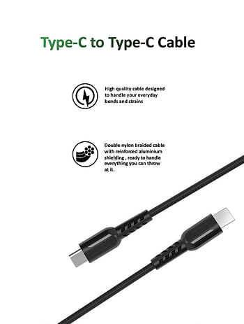Max & Max  Type-C to Type-C PD Fast Charging & Data Cable Aluminum alloy head Compatible with iPad mini, MacBook Pro 14" 16", Samsung S21+ S22 S23 Ultra, Huawei, Xiaomi 2 Meter