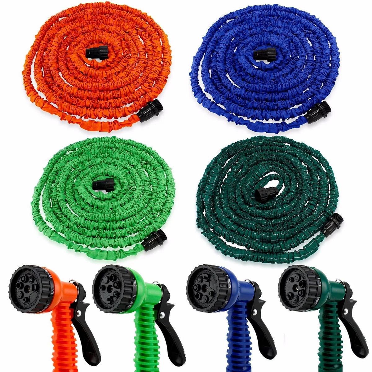 Expandable Water Garden Hose, Flexible Water Hose with 7-Function Nozzle, Durable Flexible Hose, Garden Hose for Watering multi color