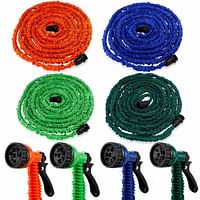 Expandable Water Garden Hose, Flexible Water Hose with 7-Function Nozzle, Durable Flexible Hose, Garden Hose for Watering multi color