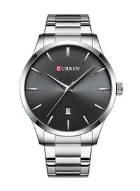 CURREN Men's Waterproof Simple Stainless Steel Band Casual Quartz Wrist Watch 8357 - 45 mm - Silver