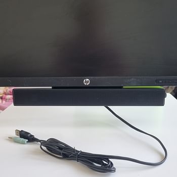 HP - LCD Speaker Bar NQ576AA with USB and Audio Cable, Black