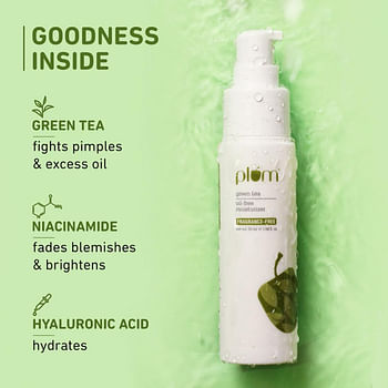 Plum Green Tea Oil Free Moisturizer for Daily Use 100% Fragrance Free Enriched with Squalane, Niacinamide & Hyaluronic Acid