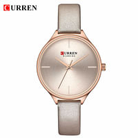 CURREN 9062 Leather Straps Wrist Watch For Women Brown Rose