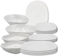Danny home Kitchen Dining Opalware Glass Dining plate, Dessert plate, Desser plate, Soup plate, Salad bowl, Serving plate MIcrowave safe, Dishwasher safe,BPA-free (20)