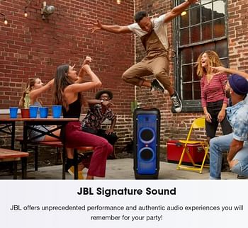 JBL PartyBox 1000 Powered Partybox 1100W Portable Bluetooth Speaker Bass Boost with LED Lighting Effects, DJ Pad, Mic / Guitar Input - USB Playback - Air Gesture Wristband