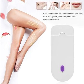 USB Rechargeable Painless Hair Removal Kit, Dual Use Women Hair Removal Tools, Laser Touch Epilator Women White