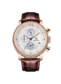 Benyar Luxury Chronograph Military Leather Strap Quartz Men Wristwatch