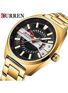 CURREN Men's Quartz Sports Luxury Business Waterproof Automatic Date Stainless Steel Wrist Watch