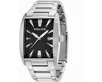 Police Men's Quartz Watch with Black Dial Analogue Display and Silver Stainless Steel Bracelet P 13887MS/02M