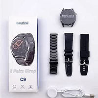 Haino Teko Germany Smart Watch C9 (Black) with 3-Pair Strap