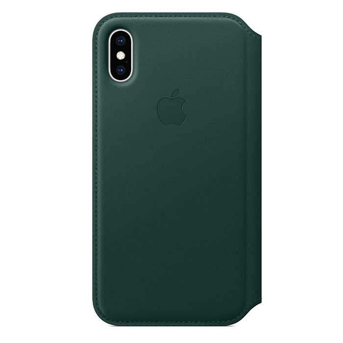 apple iphone xs leather folio forest Green