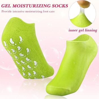 Gel Socks Soft Moisturizing Gel Socks for Repairing and Softening Dry Cracked Feet Skins Gel Lining Infused with Essential Oils and Vitamins - Random Color
