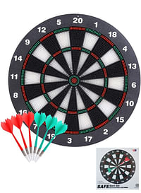 UB Archery Dart Board Game Safety Rubber Set Toy with 6 Soft Tip Arrow and Support Frame