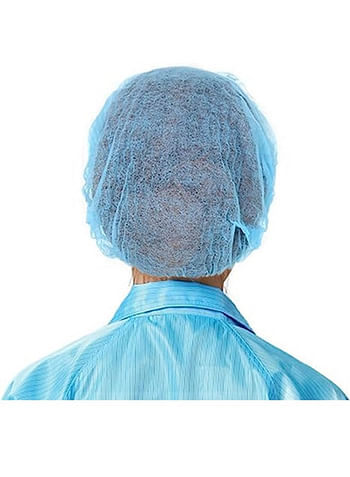 Gesalife 200 Pieces Disposable Shower Caps Non Woven Mob Hair Net 19 Inch Blue and White Combo