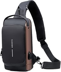 حقيبة كتف مضادة للسرقة حول الجسم وحقيبة ظهر خفيفة الوزن للصدر مع منفذ شحن USB تناسب جهاز iPad 9.7