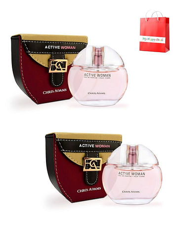 2 Pcs Active Woman Eau De Parfume 80 ML