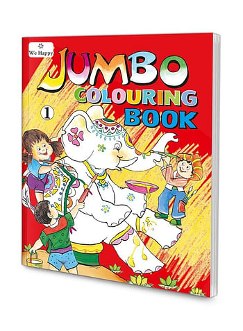 Pack of 3 We Happy Jumbo Coloring Books Educational and Fun Learning Activities for Kids with different Drawings