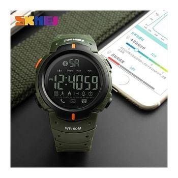 SKMEI 1301 Bluetooth Digital Sport Watch with Pedometer for iOS Android - Army Green