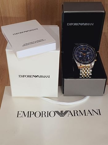 Emporio Armani AR6088 Men's Watch, Analog Display 46mm - Silver