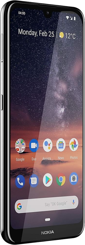 NOKIA 3.2 -Android Smartphone, 3GB RAM, 64GB Memory, 6.26” HD+ screen, Fingerprint Sensor - Black