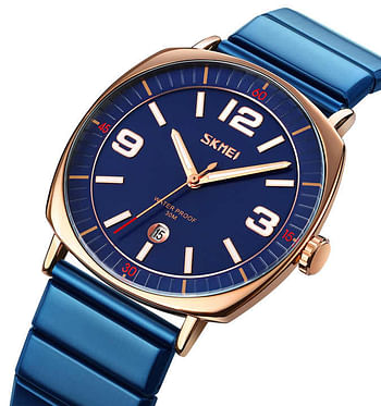 SKMEI 9280 Luminous Function Quartz Wristwatch Stainless Steel Strap 3Bar Waterproof 40 mm - Blue, RoseGold