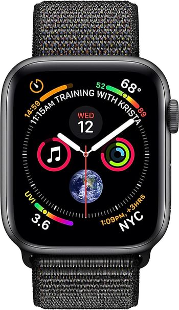Apple Watch Series 4 (44mm) Space Gray Aluminum Case with Black Sport Loop GPS + Cellular