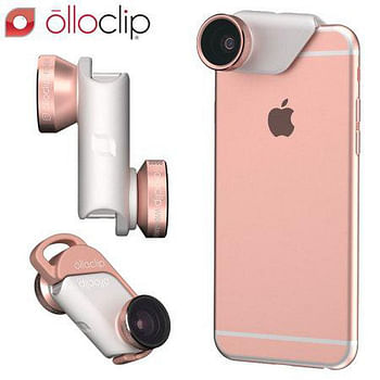 OLLOCLIP 4-in-1 Lens With Pendant Rose Gold - For iPhone 6S / 6S Plus