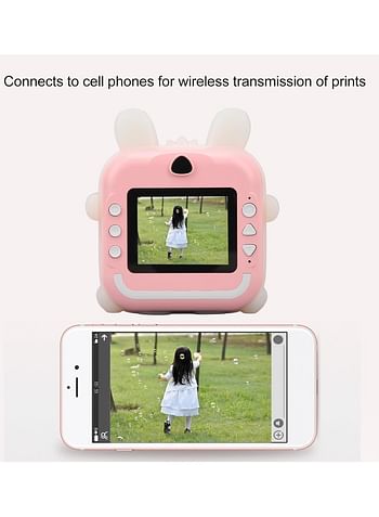 Instant Print Camera for Kids, 24MP Multi Zoom Thermal Print Digital Camera, Birthday Gifts for Girls Boys (Pink)