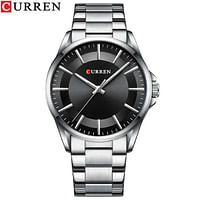 CURREN 8429 Stainless Steel Analog Watch For Men - Silver & Black