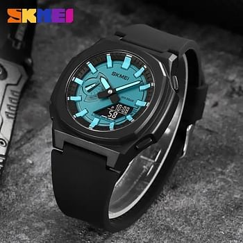 SKMEI  Men Electronic Watch Duplex Watch 50 meter Waterproof Multifunctional  Wristwatch Fashion Business Style For Men 2091