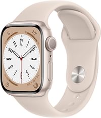 Apple Series 8 41MM/ML (MNUF3LL/A) Smart Watch Aluminum Case with Starlight Sport Band Starlight