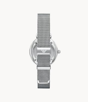 Emporio Armani Women Quartz Watch, Analog Display And Stainless Steel Strap, AR1955