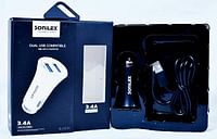 SONILEX Dual USB CAR Charger 3.4A :-SL-CC31 black