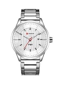 CURREN Men's Day-Date Waterproof Stainless Steel BAnd Casual Quartz Watch 8316 - 45 mm - Silver