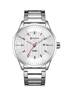 CURREN Men's Day-Date Waterproof Stainless Steel BAnd Casual Quartz Watch 8316 - 45 mm - Silver