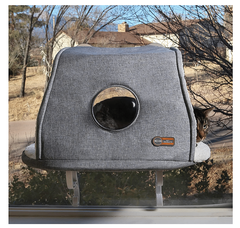 K&H Universal Mount Kitty Sill With Hood, Grey