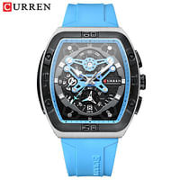 CURREN  Men Rectangle Watch Brand Chronograph Wristwatch Big Case Sport Watches.