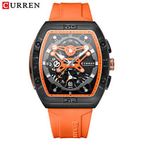 CURREN Men Rectangle Watch Brand Chronograph Wristwatch Big Case Sport Watches.