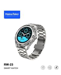 Haino Teko Germany RW23 ساعة ذكية من الفولاذ المقاوم للصدأ تعمل بالبلوتوث للاتصال بنظام Android و Ios Silver