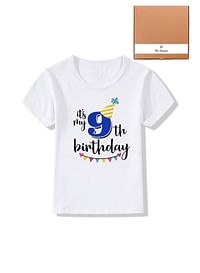 Its My 9th Birthday Party Boys and Girls Costume Tshirt Memorable Gift Idea Amazing Photoshoot Prop Blue