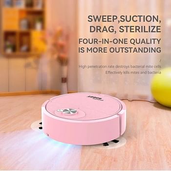 Smart Mini Sweeping Robot, USB Charging Vacuum Cleaner, Sweeping and Mopping Machine, Office Home Appliances, 3 in 1 random color