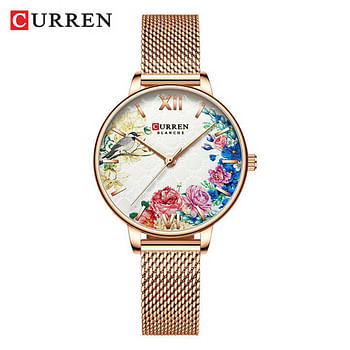 CURREN 9059 Women Watch Female Waterproof Clock Stainless Steel Bracelet Flower Classic Ladies Wristwatch .