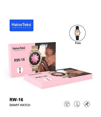 Haino teko smartwatch RW16 with two set straps and one analogue watch for ladies and girls (pack of 2)