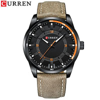 Curren 8390 Men's Watch Casual Quartz Wristwatch - 47mm - Black/Orange